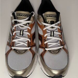 Saucony White and Tan Athletic Shoes